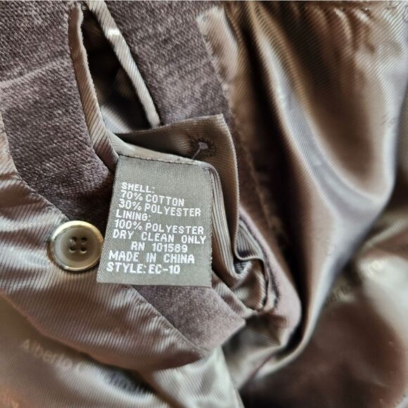 Alberto Cardinali black corduroy  single breasted blazer sz 44R - Picture 6 of 9